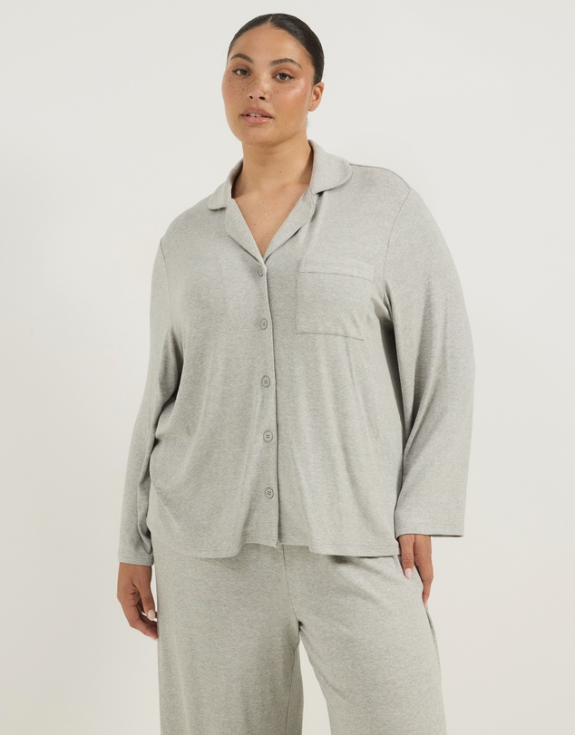 Atmos&Here Curvy - Darcey Soft Ribbed Long Sleeve Pyjama Set