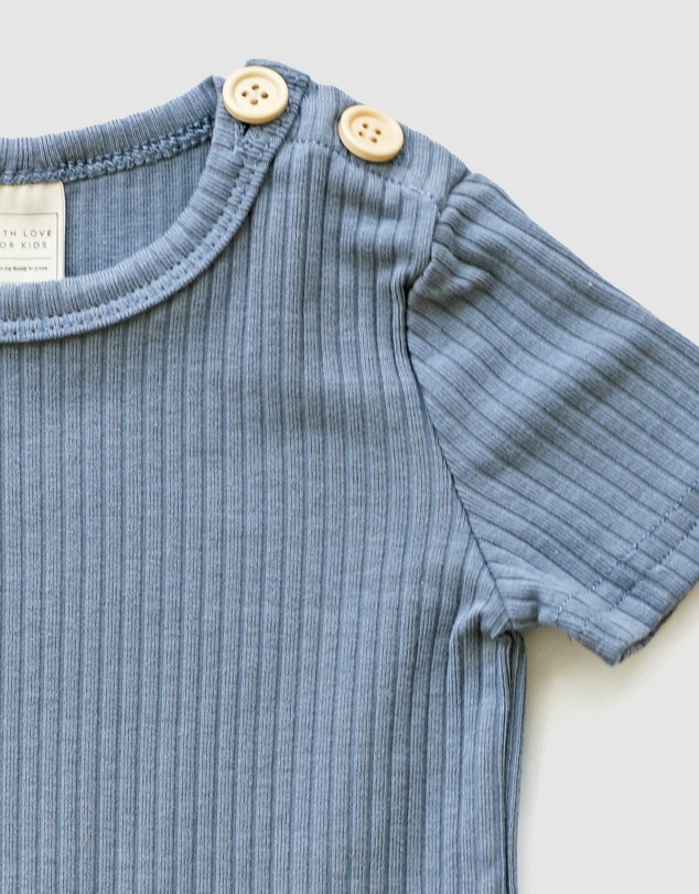 WITH LOVE FOR KIDS - BASICS Wide Ribbed Short Sleeve Onesie - Babies