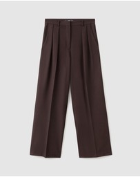 M.N.G - Wide-Leg Mid-Rise Pleated Trousers