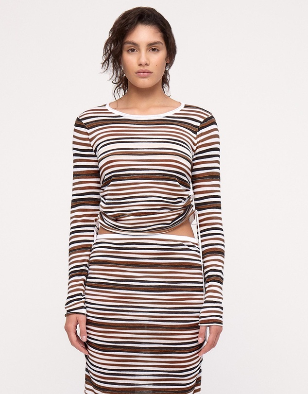 Zulu & Zephyr - Gathered Long Sleeve Knit Top