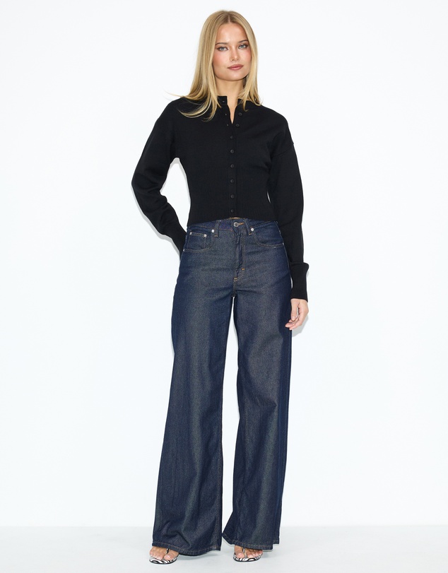 Dazie - Mira Cinched Waist Button Up Cardigan