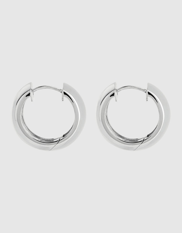 Najo - Daynight Silver Huggie Earrings