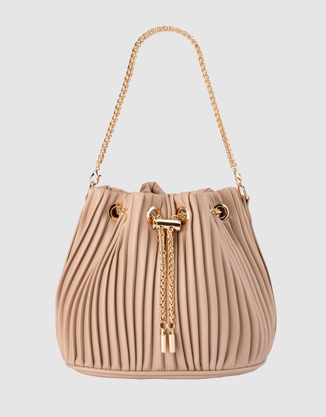 Olga Berg - Remi Pleated Drawstring Bag