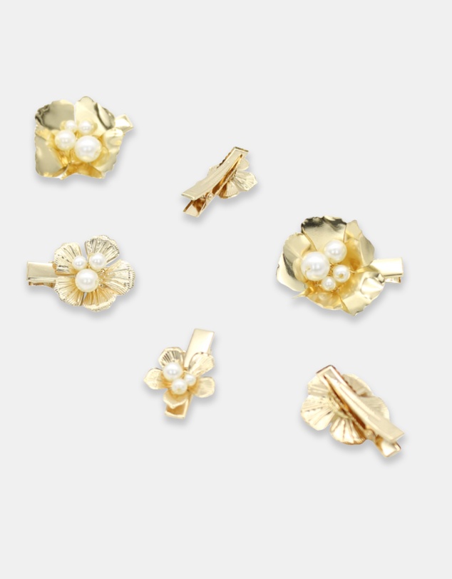 Morgan & Taylor - Bloom Hair Clip Set in Gold