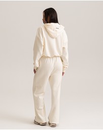 HyperLuxe The Label - Logo Embroidered Straight Leg Sweatpants