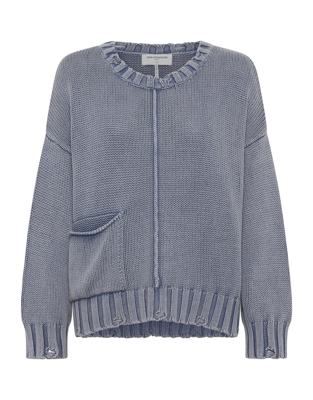 ONE TEASPOON - Acid Washed Oversized Pocket Sweater