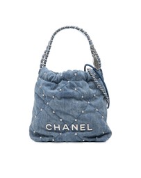 Pre-Loved by Azura Reborn - Pre-Loved Mini Denim Studded 22 Handbag