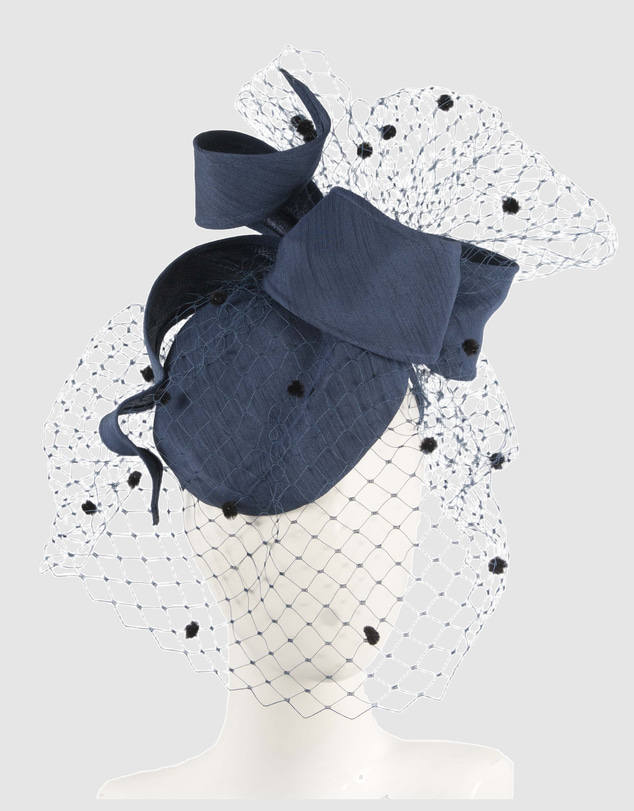 Max Alexander - Navy Pillbox with Veil Fascinator