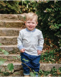 Kynd Baby - Henley Top in Sky Blue Stripe