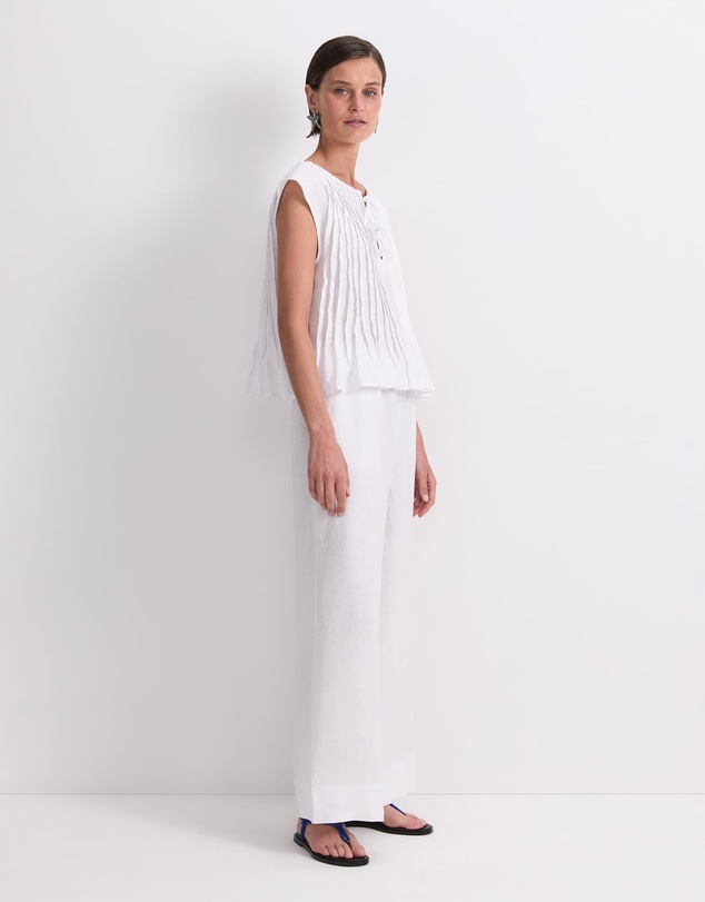 Sportscraft - Ariana Pintuck Linen Blouse