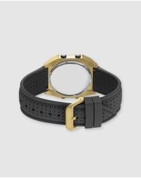 Maxum - Raglan Tide Watch – Gold Case, Black Dial & Black Silicone Strap