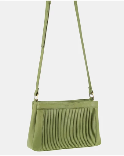 Pierre Cardin - Pierre Cardin Leather Pleated Design Crossbody Bag