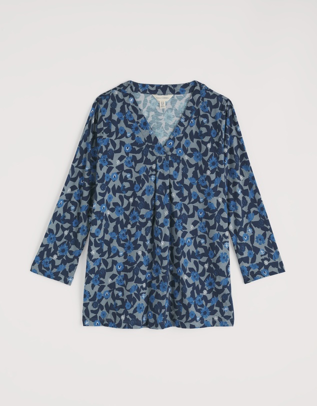 Seasalt - Seasalt Cornwall Blue Barnoon 3/4 Sleeve Jersey Top