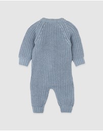 Bebe by Minihaha - Blue Knitted Zip Romper