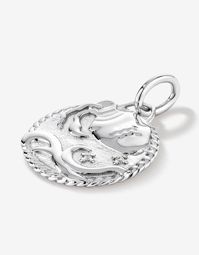 Michael Hill - Diamond Accent Aquarius Zodiac Pendant in Sterling Silver