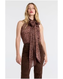 Bardot - Arlette Neck Tie Printed Top