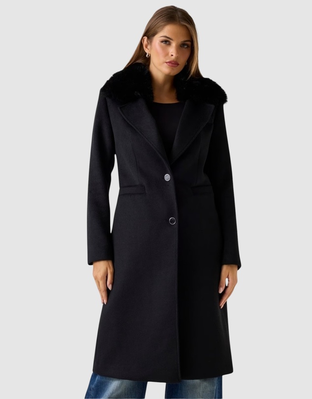 GUESS - Eco Karole Fur Collar Coat