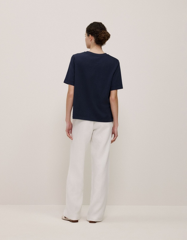 Trenery - Modal Cotton Boxy Crew T-shirt in Night Sky