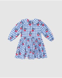 Huxbaby - Cherry Gingham Shirred Dress - Babies-Kids