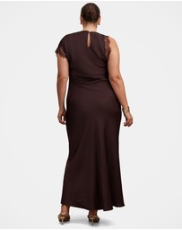 Forever New Curve - Kody Curve Satin Lace Asymmetric Dress