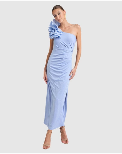 Honey and Beau - Lorena One Shoulder Ruffle Dress