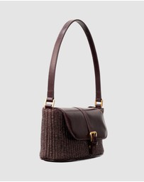 By Far - Miranda Baguette Raffia and Calf Leather Bag