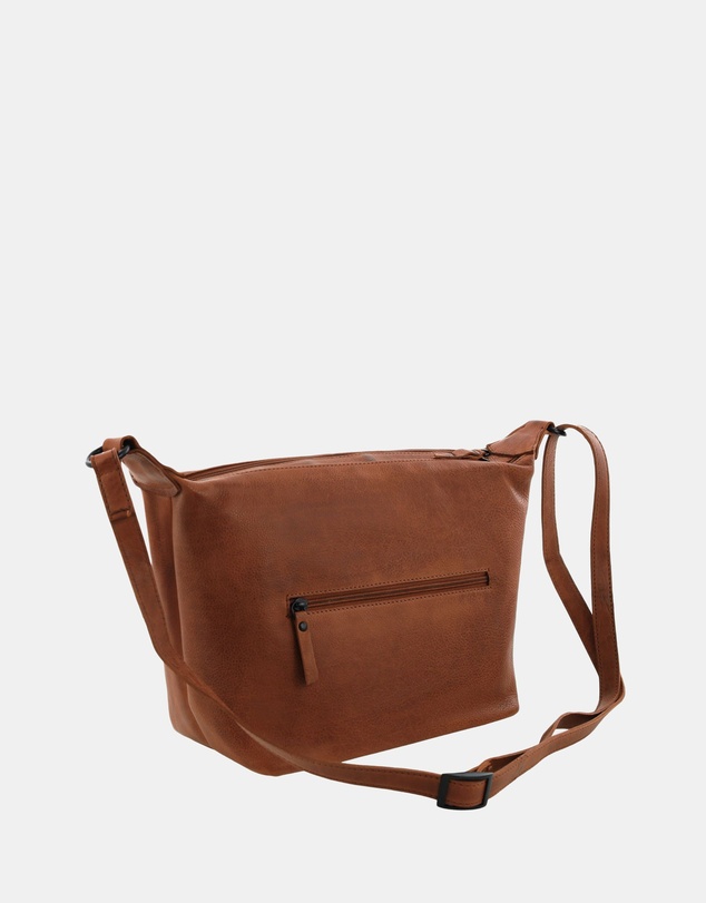 Milleni - Milleni Ladies Genuine Leather Double Zip Cross-Body Bag