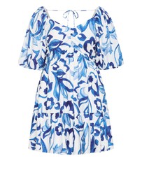 City Chic - Mindy Print Babydoll Mini Dress