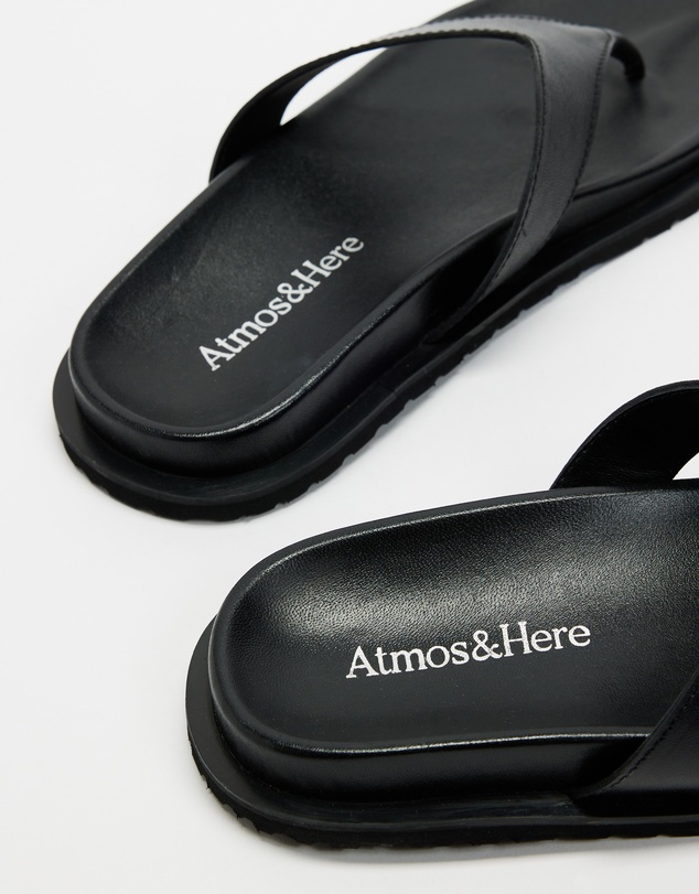 Atmos&Here - Azure Leather Thong Sandals