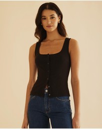 Atmos&Here - Blair Scoop Button Front Tank
