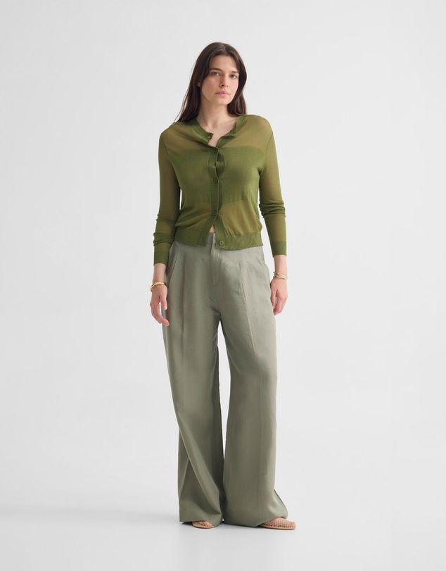 Oxford - Celina Sheer Panel Cardigan
