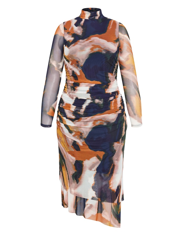 City Chic - Zia Print Ruched Dress