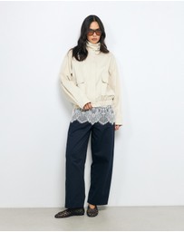 AERE - Organic Cotton Barrel Leg Trousers