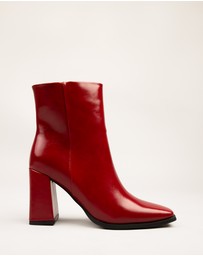 RAID - Hermine high block heeled boots in red