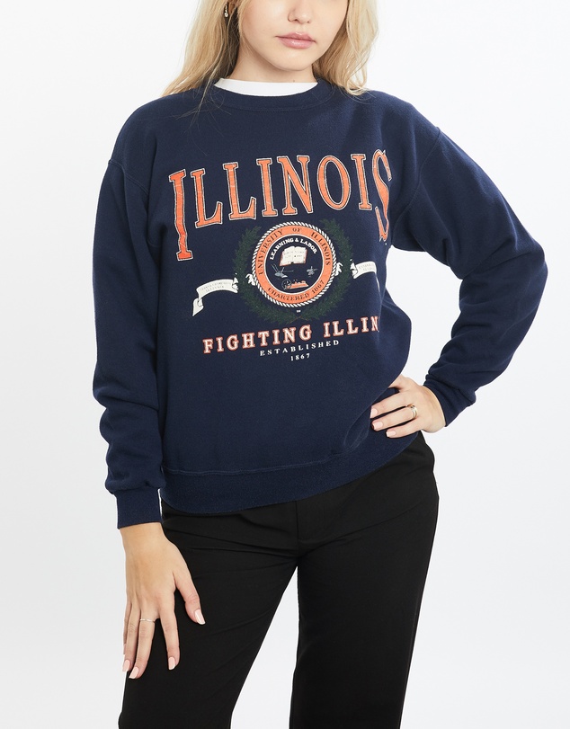 Vintage by The Real Deal - Pre Loved - Vintage 90s NCAA University of Illinois Fighting Illini Sweatshirt