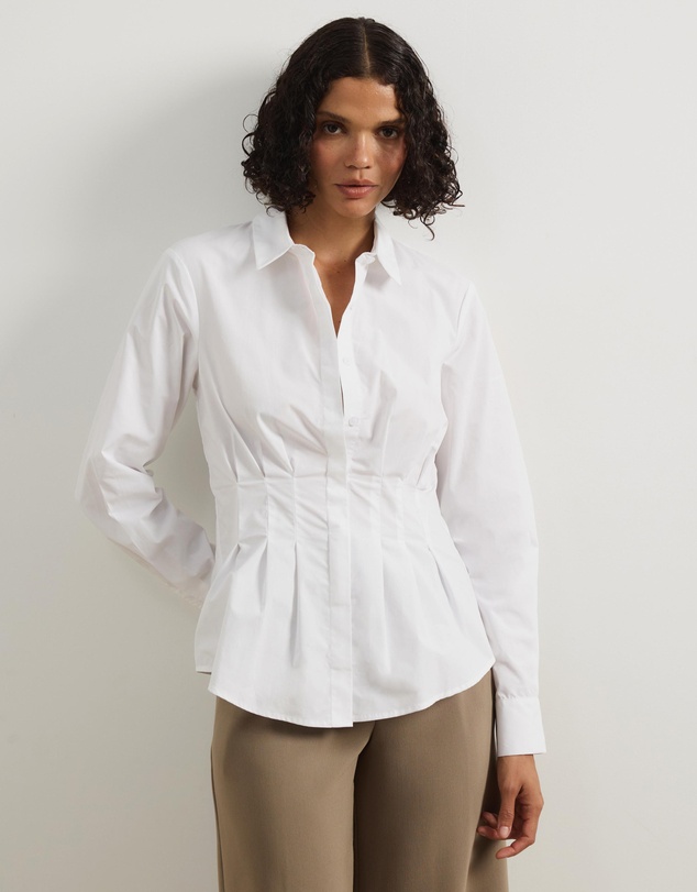 Atmos&Here - Marcy Pin Tuck Long Sleeve Shirt