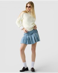 GUESS Jeans - GUESS JEANS Long Sleeve Crew Neck Mini Triangle Sweater