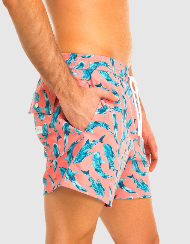 Tolu Australia - Orange Boardshorts with Whale Sharks