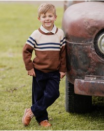Bebe by Minihaha - Jake Raglan Stripe Knitted Jumper - Kids