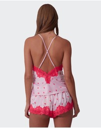 Bras N Things - Angelica Kisses Cami - Print/Pink
