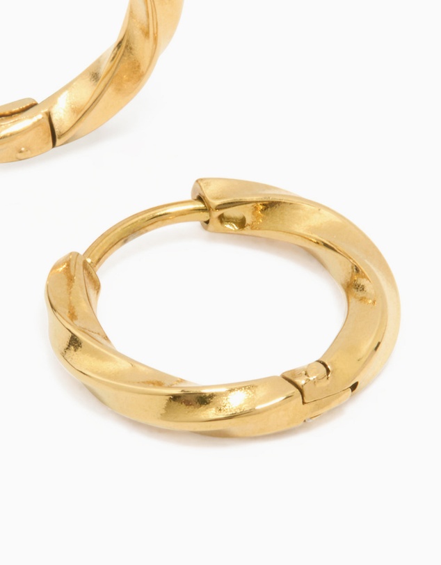 Lovisa - Waterproof Gold Plated Stainless Steel Huggie Earrings 10MM
