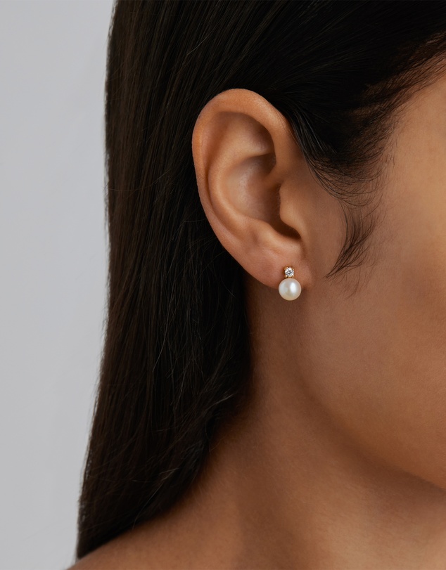 By Charlotte - Moments With You Pearl Stud Earrings - 6mm