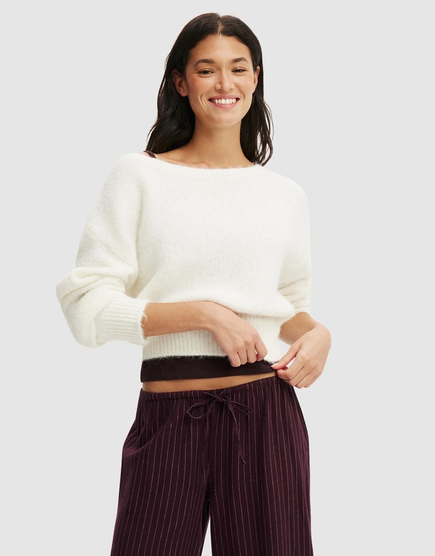Cotton On Body - Fluffy Off The Shoulder Knit Jumper