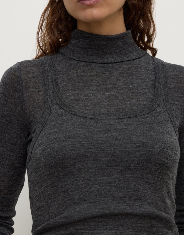 Assembly Label - Nora Merino Wool Layered Turtleneck Top