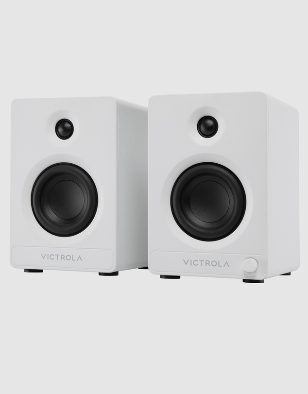 Victrola - Victrola Tempo Bookshelf Speakers - White