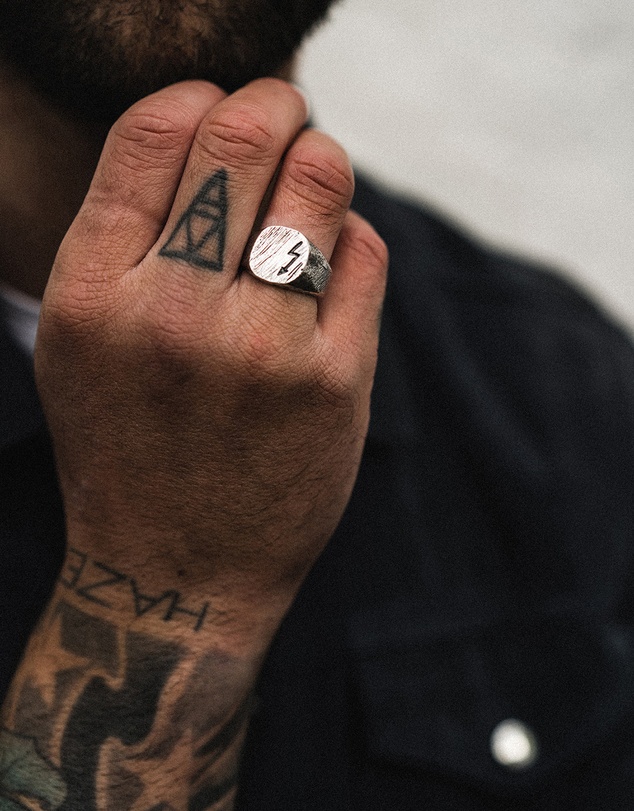 Haze & Glory - ICONIC EXCLUSIVE - Thunder Lightning Ring in Oxidised 925 Silver