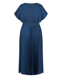 City Chic - Plus size Elia Pleat Dress - petrol