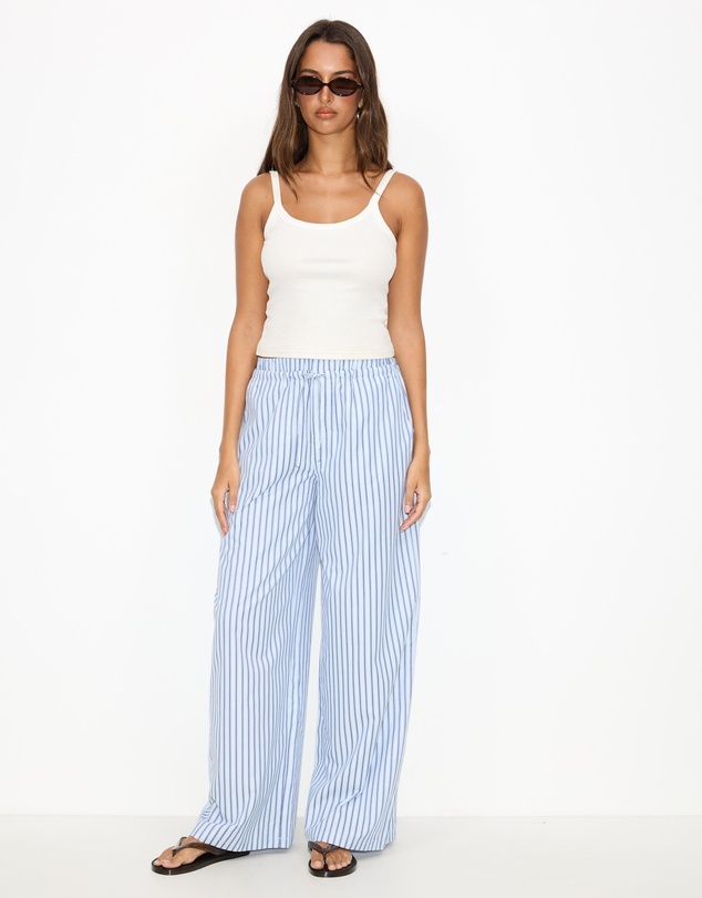 Dazie - Nina Stripe Double Waist Band Pants