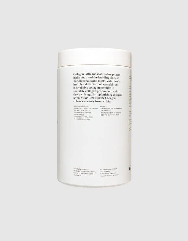Vida Glow - Original Natural Marine Collagen Powder 270g - Glass Tub