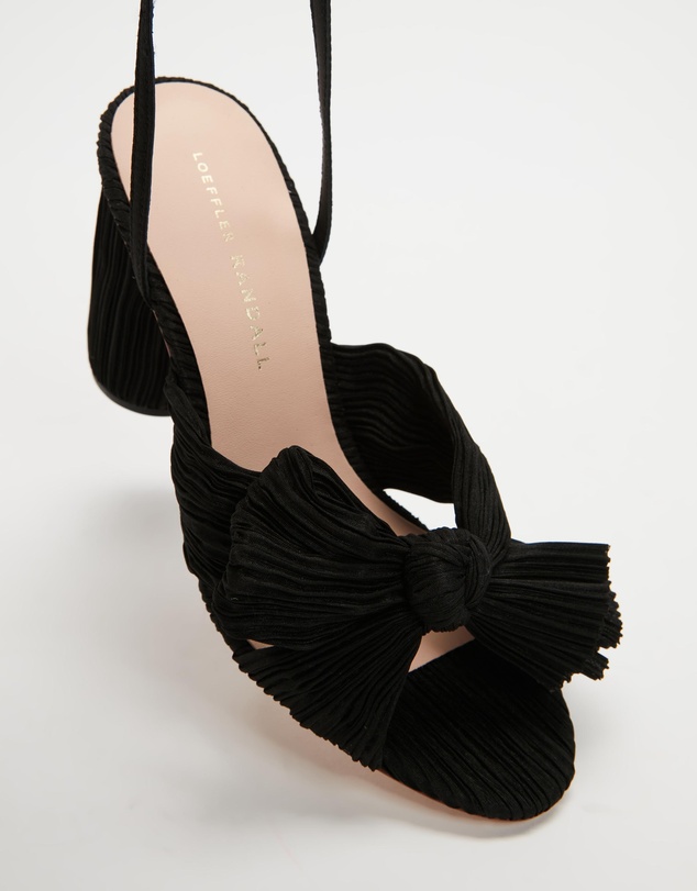 Loeffler Randall - Camellia Pleated Knot Heeled Sandal With Ankle Strap